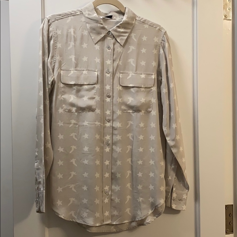Equipment signature long sleeve silk shirt